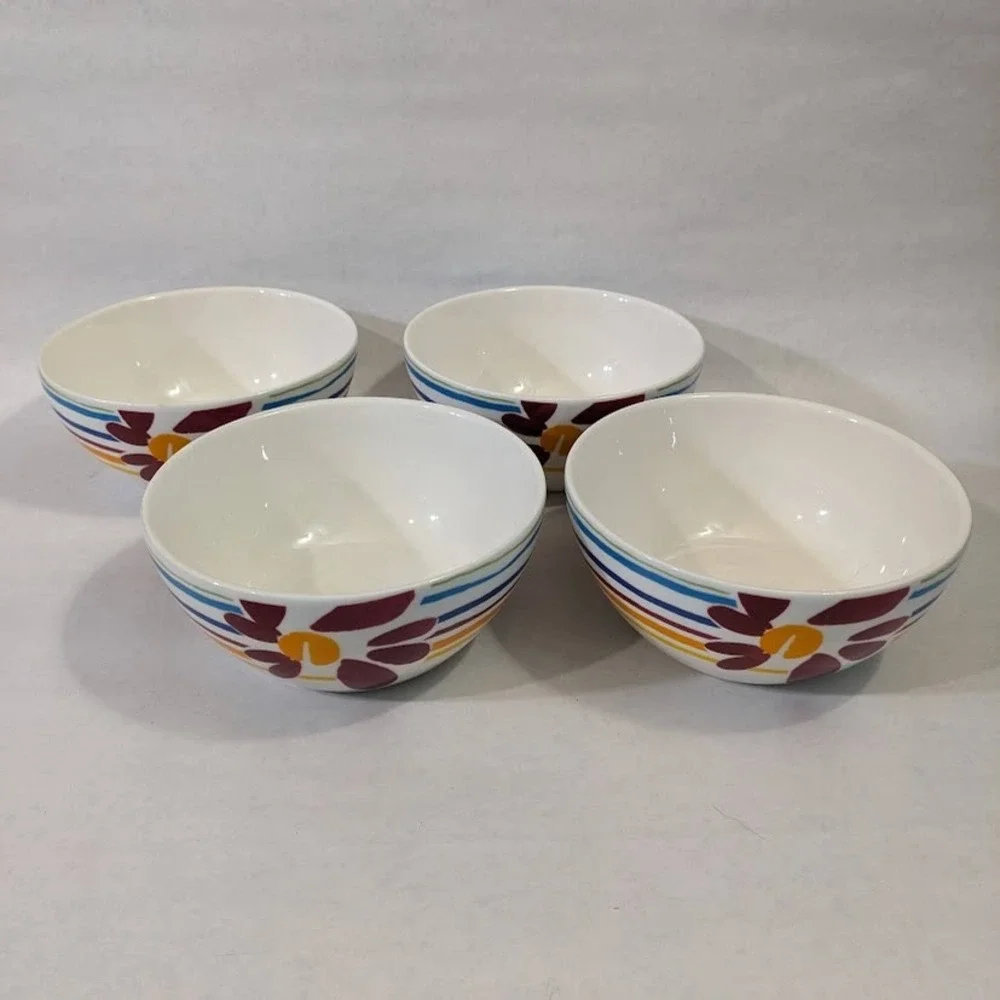 Vtg Pfaltzgraff Flourish Soup Cereal Bowls Set of 4 Discontinued 2004 Retro 20oz